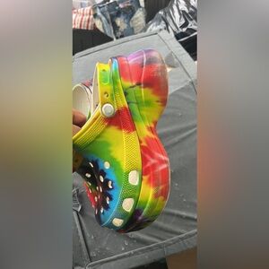Crocs Bae Platform Multicolor Rare  Clogs Tie Dye Sz 8  W